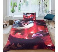 AYZOFCNDK Hollow Knight Duvet Cover Set Soft Polyester Bedding Set for Boys Girls Adults,Breathable Games Quilt Cover,Machine Washable,Bedroom Decor for All Seasons Single(135x200cm)