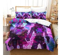 AYZOFCNDK Jinx 3 Piece Comforter Set Soft Microfiber 3D Printed Game Anime Characters Quilted Bedding Set for Kids Teens Adults Room Decor,2 Pillowcases,Breathable for All Season Double（200x200cm）