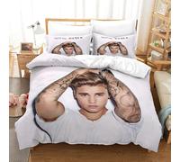 AYZOFCNDK Justin Bieber Comforter Set,Quilt Set Soft Microfiber Bedding Set for Kids Girls Boys Teens Room Decor, Adult Duvet Insert,2 Pillowcase for All Season Single(140x200cm)