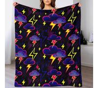 AYZOFCNDK Lightning Bolt Clouds Sherpa Fleece Throw Blanket - 3D Print Pattern Plush for Adults,Lightweight Soft Warm Blanket for Kids Teens,Home Travel Decor Gift 50x60inch(127x152cm)