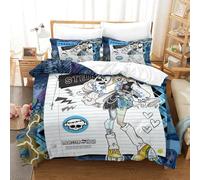 AYZOFCNDK Monster High Duvet Cover Set for Kids Teens Adults,Soft Microfiber Bedding Set,Animated Characters Quilt Cover with 2 Pillowcases,Hypoallergenic,Fade Resistant,Easy Care Single（140x200cm）