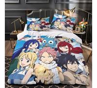 AYZOFCNDK New Anime Fairy Tail Duvet Cover Set Bedding for Kids Girls Boys Teens Room Decor,3D Printed Quilt Cover Soft Breathable Easy Care Bedding Set for All Season King（220x240cm）
