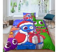 AYZOFCNDK Rainbow Friends Comforter Covers for Boys Girls Quilt Cover 3D Printed Game Duvet Cover Soft Microfiber with Pillow Cases Bedding Set with Zipper Closure 2 Pieces Single（135x200cm）