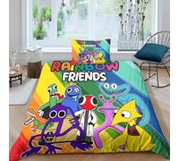 AYZOFCNDK Rainbow Friends Duvet Cover Soft Polyester Bedding Set for Kids Teens Adults Room Decor,3D Printed Game Soft Polyester Cover,Bed Set 1 Pillow Cases for All Season Single(135x200cm)