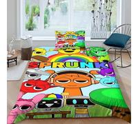 AYZOFCNDK Sprunki Comforter Covers for Boys Girls Quilt Cover Duvet Cover 3D Printed Cute Cartoon Game with Zipper Closure Bedding Set Soft Microfiber with Pillow Cases 2 Pieces Single(135x200cm)