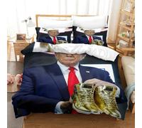 AYZOFCNDK Trump 2024 - Donald Trump 3 Piece Comforter Set Soft Microfiber 3D Printed Quilted Bedding Set for Kids Teens Adults Room Decor,2 Pillowcases,Breathable for All Season Double（200x200cm）
