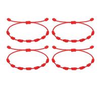 Ayztantine bracelets 1/24pcs 7 Knots Red String Bracelets for Women Men Friendship Handmade Braid Rope Wristband Bracelet(4pcs)