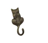 Ayztantine Brushed Brass Gold Hook Retro Brass Decorative Wall Hook Cute Cat Personalized Bedroom Porch Bathroom for Bathroom Kitchen Hotel(Size2)