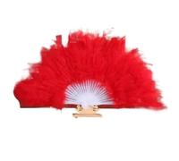 Ayztantine Folding Hand Fan 1pc Soft Fluffy Lady Burlesque Wedding Hand Fancy Dress Costume Dance Feather Fan Folding Fan(Color2)