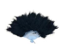Ayztantine Folding Hand Fan 1pc Soft Fluffy Lady Burlesque Wedding Hand Fancy Dress Costume Dance Feather Fan Folding Fan(Color1)
