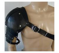 Ayztantine Medieval PU Leather Shoulder Armor Cosplay Costume Accessory Men Retro Shoulder Armour(Black)