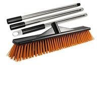 Ayztantine Outdoor Garden Broom Hard Bristle Broom Stiff Bristle Scrubber Portable Outdoor Sweeping Brush for Floors Shower Cleaning Brush Floor Scrub Brush(50cm)