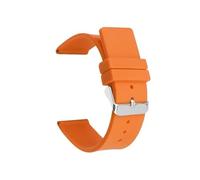 Ayztantine Silicone Strap 12mm 14mm 16mm 18mm 20mm 22mm 24mm Silicone Strap for Soft Rubber Band Candy Color Men Women Replace Bracelet Accessories for everyday wear(Orange,Silver buckle,16mm)