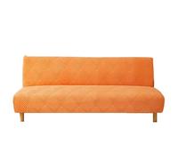 Ayztantine Sofa Cover Stretch Four Seasons Universal Elastic Armless Sofa Bed Cover Foldable Three-dimensional Jacquard(Orange,L-sofa bed cover)