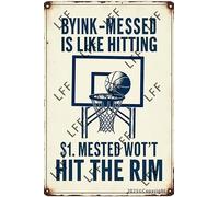 AYZYSMBM Basketball Peeing On The Seat, Is Like Hitting The Rim And Missing, Without Anyone Guarding Metal Tin Poster For Living Room Decor Home Decor Office Decor Farmhouse Decor Church 8X12 Inch
