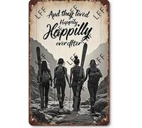 AYZYSMBM Funny Retro Tin Sign And They Lived Happily Ever After Metal Poster Plaques Home Decoration Canvas Painting Poster 12X8Inch