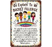 AYZYSMBM Funny Retro Tin Sign Art Class, Our Bucket Filler Pledge, We Pledge To Do Our Best, To Be Bucket Fillers Each Day Metal Poster Plaques Home Decoration Canvas Painting Poster 12X8Inch