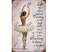 AYZYSMBM Funny Retro Tin Sign Ballet Dancer Learning To Dance In The Rain Metal Poster Plaques Home Decoration Canvas Painting Poster 12X8Inch