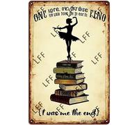 AYZYSMBM Funny Retro Tin Sign Ballet Dancer, Music Lover Once Upon A Time, There Was A Girl, Who Really Loved Books And Ballet Metal Poster Plaques Home Decoration Canvas Painting Poster 12X8Inch