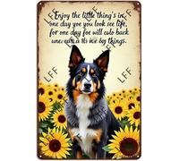 AYZYSMBM Funny Retro Tin Sign Enjoy The Little Thing_S In Life, They Were The Big Thing_S Heeler Dog Metal Poster Plaques Home Decoration Canvas Painting Poster 12X8Inch