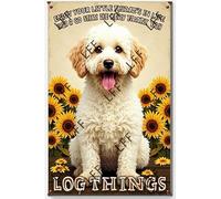 AYZYSMBM Funny Retro Tin Sign Enjoy The Little Thing_S In Life, They Were The Big Thing_S Poodle Dog Metal Poster Plaques Home Decoration Canvas Painting Poster 12X8Inch