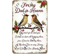 AYZYSMBM Funny Retro Tin Sign For My Dad In Heaven Love And Miss You Everyday Metal Poster Plaques Home Decoration Canvas Painting Poster 12X8Inch