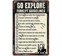 AYZYSMBM Funny Retro Tin Sign Forklift Safety Sign Metal Poster Plaques Home Decoration Canvas Painting Poster 12X8Inch