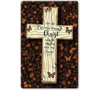 AYZYSMBM Funny Retro Tin Sign God I Can Do All Things Through Christ Who Strengthens Me Metal Poster Plaques Home Decoration Canvas Painting Poster 12X8Inch