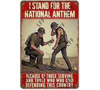 AYZYSMBM Funny Retro Tin Sign I Stand For The National Anthem Metal Poster Plaques Home Decoration Canvas Painting Poster 12X8Inch