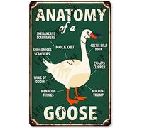 AYZYSMBM Retro Metal Tin Sign, Anatomy Of A Goose Shenanigan Scanners Home Bar Shop Decorations Coffee Vintage Sign Gift 8X12 Inch