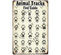 AYZYSMBM Retro Metal Tin Sign, Animal Track Signs Woodland Nursery Decor Field Guide Home Bar Shop Decorations Coffee Vintage Sign Gift 8X12 Inch