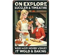 AYZYSMBM Retro Metal Tin Sign, Baking Lover, Bakery, Once Upon A Time, There Was A Girl, Who Really Loved Baking, It Was Me, The End Home Bar Shop Decorations Coffee Vintage Sign Gift 8X12 Inch