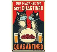 AYZYSMBM Retro Metal Tin Sign, Cat This Place Has The Best Quarantined Home Bar Shop Decorations Coffee Vintage Sign Gift 8X12 Inch