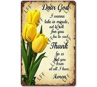 AYZYSMBM Retro Metal Tin Sign, Dear God, I Wanna Take A Minute Home Bar Shop Decorations Coffee Vintage Sign Gift 8X12 Inch