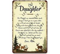 AYZYSMBM Retro Metal Tin Sign, Deer To My Daughter Remember How Much Always I Love You Home Bar Shop Decorations Coffee Vintage Sign Gift 8X12 Inch