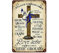 AYZYSMBM Retro Metal Tin Sign, I Still Believe In Amazing Grace That There Is Power In The Blood He Walks Talks Home Bar Shop Decorations Coffee Vintage Sign Gift 8X12 Inch