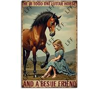 AYZYSMBM Vintage Metal Tin Sign A Horse Is Not Just A Horse He Is Sanity He Is Happiness Wall Art Poster Novelty Sign 8X12 Inch