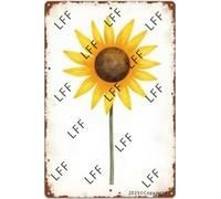 AYZYSMBM Vintage Metal Tin Sign A Watercolor Painting Of A Sunflower On A White Background Wall Art Poster Novelty Sign 8X12 Inch