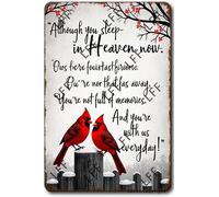 AYZYSMBM Vintage Metal Tin Sign Although You Sleep In Heaven Now You'Re Not That Far Away Wall Art Poster Novelty Sign 8X12 Inch