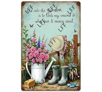 AYZYSMBM Vintage Metal Tin Sign And Into The Garden I Go To Lose My Mind And Find My Soul Wall Art Poster Novelty Sign 8X12 Inch