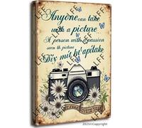 AYZYSMBM Vintage Metal Tin Sign Anyone Can Take A Picture A Person With A Sees The Picture Before It'S Taken Wall Art Poster Novelty Sign 8X12 Inch