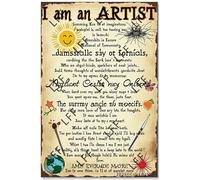 AYZYSMBM Vintage Metal Tin Sign Artist, I Am An Artist, I Am A Creator Of I Dears, Swimming In A Sparkling Sea Of Imagination Wall Art Poster Novelty Sign 8X12 Inch