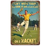AYZYSMBM Vintage Metal Tin Sign Badminton Player, Badminton Lover, Can'St Work Today, My Arm Is On A Racket Wall Art Poster Novelty Sign 8X12 Inch