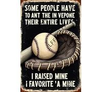 AYZYSMBM Vintage Metal Tin Sign Baseball Lover, Baseball Some People Have To Wait Their Entire Lives Wall Art Poster Novelty Sign 8X12 Inch