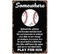 AYZYSMBM Vintage Metal Tin Sign Baseball Play For Him Matte Wall Art Poster Novelty Sign 8X12 Inch