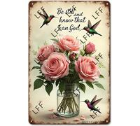 AYZYSMBM Vintage Metal Tin Sign Be Still And Know That I Am God Wall Art Poster Novelty Sign 8X12 Inch