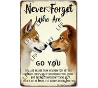 AYZYSMBM Vintage Metal Tin Sign Corgi Dog Never Forget Who You Are Wall Art Poster Novelty Sign 8X12 Inch