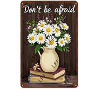 AYZYSMBM Vintage Metal Tin Sign Don'T Be Afraid, Just Believe, Flower, Cross, Butterfly Wall Art Poster Novelty Sign 8X12 Inch