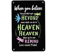 AYZYSMBM Vintage Metal Tin Sign Dragonflies When You Believe In What Your Eyes Can See Heaven Wall Art Poster Novelty Sign 8X12 Inch