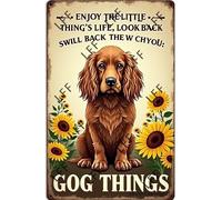 AYZYSMBM Vintage Metal Tin Sign Enjoy The Little Thing_S In Life, They Were The Big Thing_S Cocker Spaniel Dog Wall Art Poster Novelty Sign 8X12 Inch